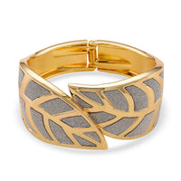 Leaf Bangle Bracelet in Goldtone (7.25 In)