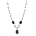 D'Joy Elysian Opal (Triplet) and White Zircon 6.75 ctw City Skylines Necklace in Rhodium Over Sterling Silver 18 Inches - Sticky add to cart bar