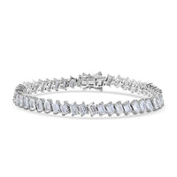 D'Joy Moissanite 13.00 ctw Symphony Glow Bracelet in Rhodium Over Sterling Sil (7.25 In)