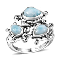 D’Joy Artisan Crafted Larimar Ring in Sterling Silver (Size 10.0) 2.80 ctw