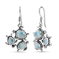 D'Joy Artisan Crafted Larimar 5.60 ctw Tide walkers Earrings in Sterling Silver - Sticky add to cart bar