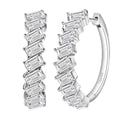 D'Joy Moissanite 4.85 ctw Symphony Glow Hoop Earrings in Rhodium Over Sterling Silver - Sticky add to cart bar