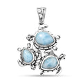D'Joy Artisan Crafted Larimar 4.60 ctw Tide walkers Pendant without Chain in Sterling Silver - Sticky add to cart bar
