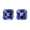 Certified & Appraised AAAA Asscher Cut Tanzanite Set of 2 (Sqr 6x6 mm) 2.00 ctw - Sticky add to cart bar