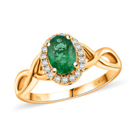 Certified & Appraised Iliana AAAA Kagem Zambian Emerald and SI Diamond 1.00 ctw Ring in 18K Yellow Gold (Size 10.0)