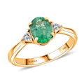 Iliana 18K Yellow Gold AAA Kagem Zambian Emerald, Diamond (SI) Ring (Size 10.0) 1.40 ctw - Sticky add to cart bar