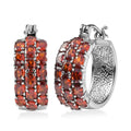 EverTrue Red Simulated Diamond Hoop Earrings in Stainless Steel 7.80 ctw - Sticky add to cart bar