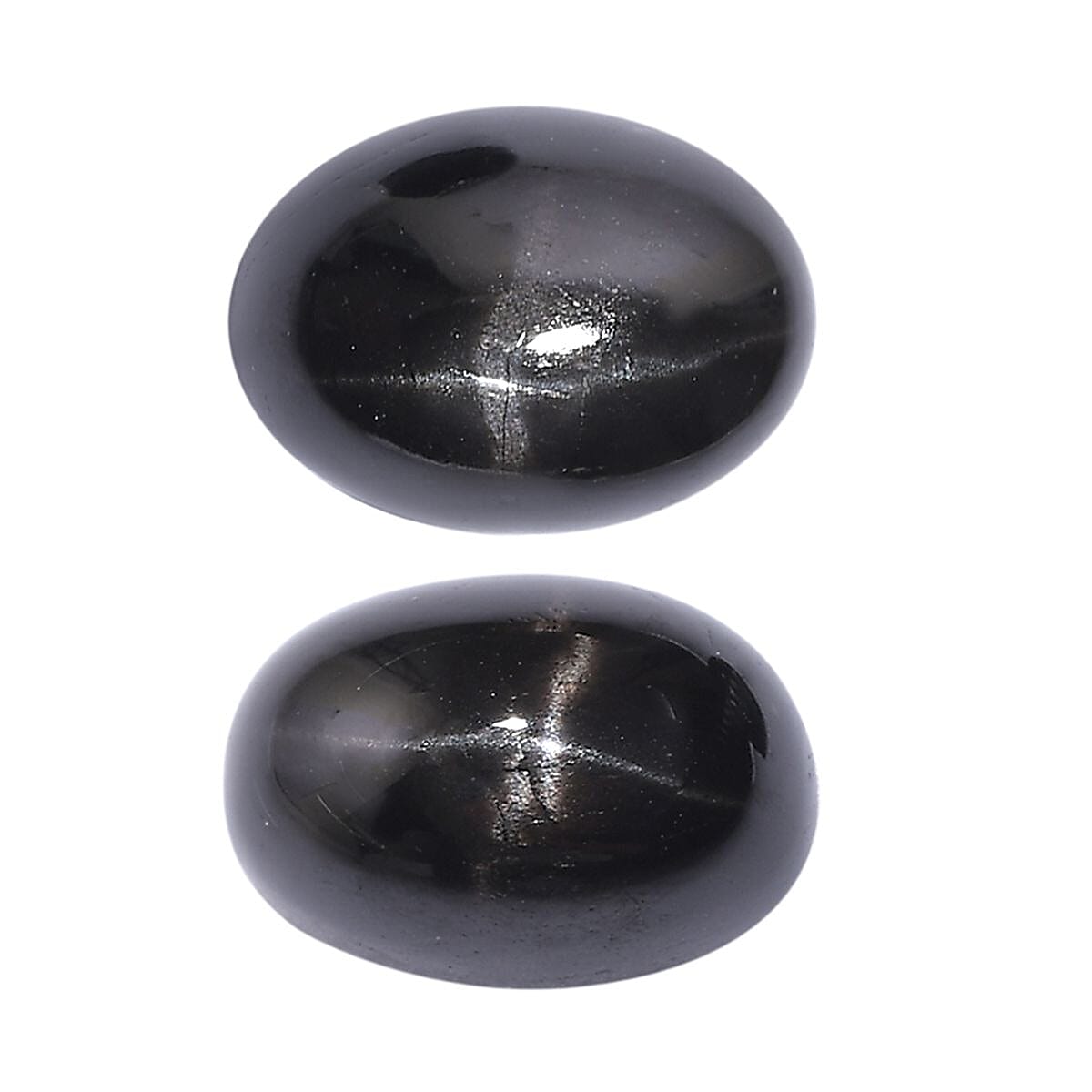 Black Star Diopside Set of 2 (Ovl 7x5 mm) 2.18 ctw Loose Gemstone