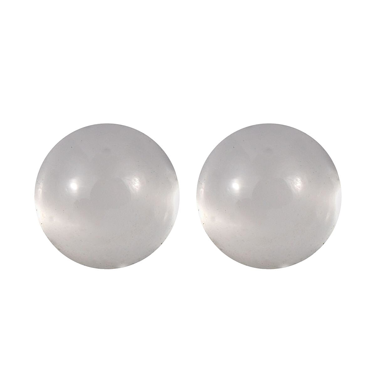 White Moonstone Set of 2 (Rnd 5 mm) 1.00 ctw Loose Gemstone