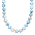 AAA Larimar 180.00 ctw Beaded Necklace in 18K Vermeil Yellow Gold Over Sterling Silver 18-20 Inches - Sticky add to cart bar