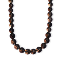 Brazilian Smoky Quartz 265.00 ctw Beaded Necklace in Rhodium Over Sterling Silver 18 Inches
