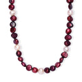 Burgundy and White Freshwater Pearl (D) Necklace in Platinum Bond 18 Inches - Sticky add to cart bar
