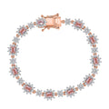 D'Joy Narsipatnam Pink Spinel, White Zircon Blush Fleur Bracelet in 18K Vermeil RG Over Sterling Silver (6.50 In) 5.25 ctw - Sticky add to cart bar