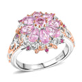 D'Joy Narsipatnam Pink Spinel Floral Empress Ring in 18K Vermeil RG and Rhodium Over Sterling Silver (Size 10.0) 1.90 ctw - Sticky add to cart bar