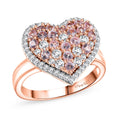 D'Joy Narsipatnam Pink Spinel and Moissanite 1.50 ctw Heart of Blush Ring in 18K Vermeil Rose Gold Over Sterling Silver (Size 10.0) - Sticky add to cart bar