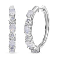 Karis Moon Glow Moonstone and White Zircon 2.75 ctw Hoop Earrings in Platinum Bond - Sticky add to cart bar