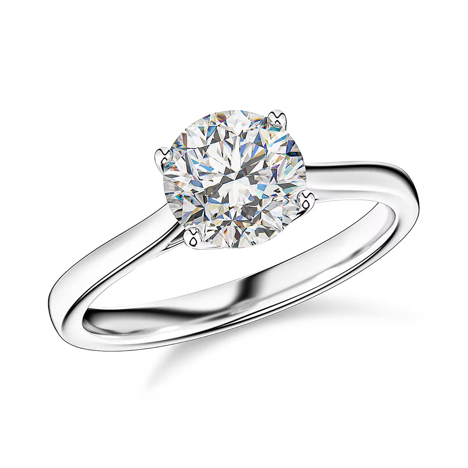 IGI Certified Heart & Arrow Cut Luxuriant Lab Grown Diamond E-F VS 2.00 ctw Ring in 950 Platinum 4.80 Grams