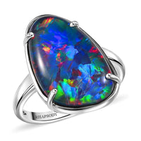 Rhapsody AAAA Elysian Opal Triplet 9.40 ctw Solitaire Ring in 950 Platinum (Size 10.0)