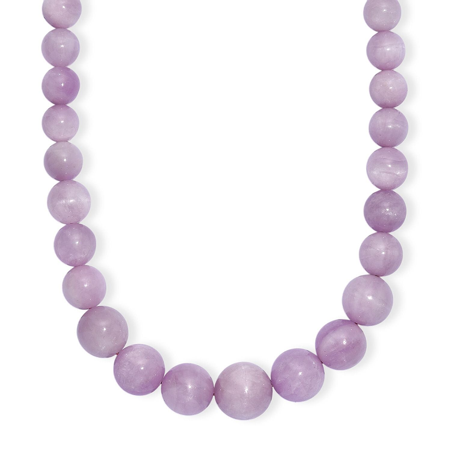 AAAA Vala Danta Kunzite Beaded 365.00 ctw Necklace 18 Inches in Rhodium Over Sterling Silver