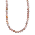 Sunstone Beaded 115.00 ctw Necklace 18 Inches in Rhodium Over Sterling Silver - Sticky add to cart bar