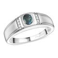 D’Joy Narsipatnam Alexandrite, Moissanite Men's Ring in Rhodium Over Sterling Silver (Size 10.0) 0.40 ctw - Sticky add to cart bar