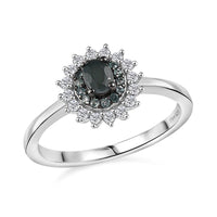 D’Joy Narsipatnam Alexandrite, White Zircon Ring in Rhodium Over Sterling Silver (Size 9.0) 0.65 ctw