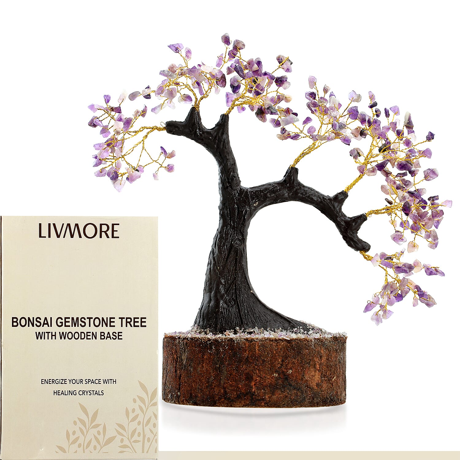 300 Amethyst Gemstone Bonsai Tree (12 Inch)