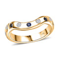 Luxoro AAA Ceylon Blue Sapphire and G-H SI Diamond 0.25 ctw Ring in 14K Yellow Gold (Size 4.75) - Sticky add to cart bar