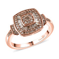D’Joy Natural Champagne Diamond Ring in 18K Vermeil RG Over Sterling Silver (Size 10.0) 0.50 ctw - Sticky add to cart bar