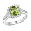 D'Joy Peridot and Moissanite 2.50 ctw Ring in Rhodium Over Sterling Silver (Size 10.0) - Sticky add to cart bar
