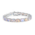 D'Joy Premium Ethiopian Welo Opal 14.10 ctw Aurora Glow Bracelet in Rhodium Over Sterling Silver (6.50 In) - Sticky add to cart bar