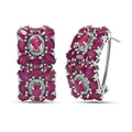 D'Joy Niassa Ruby (FF) and White Zircon 13.25 ctw Earrings in Rhodium Over Sterling Silver - Sticky add to cart bar