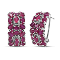 D'Joy Niassa Ruby (FF) and White Zircon 13.25 ctw Earrings in Rhodium Over Sterling Silver