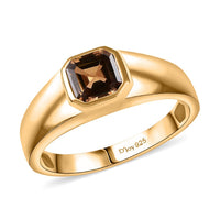 D'Joy Golden Turkizite 2.00 ctw Men's Ring in 18K Vermeil Yellow Gold Over Sterling Silver