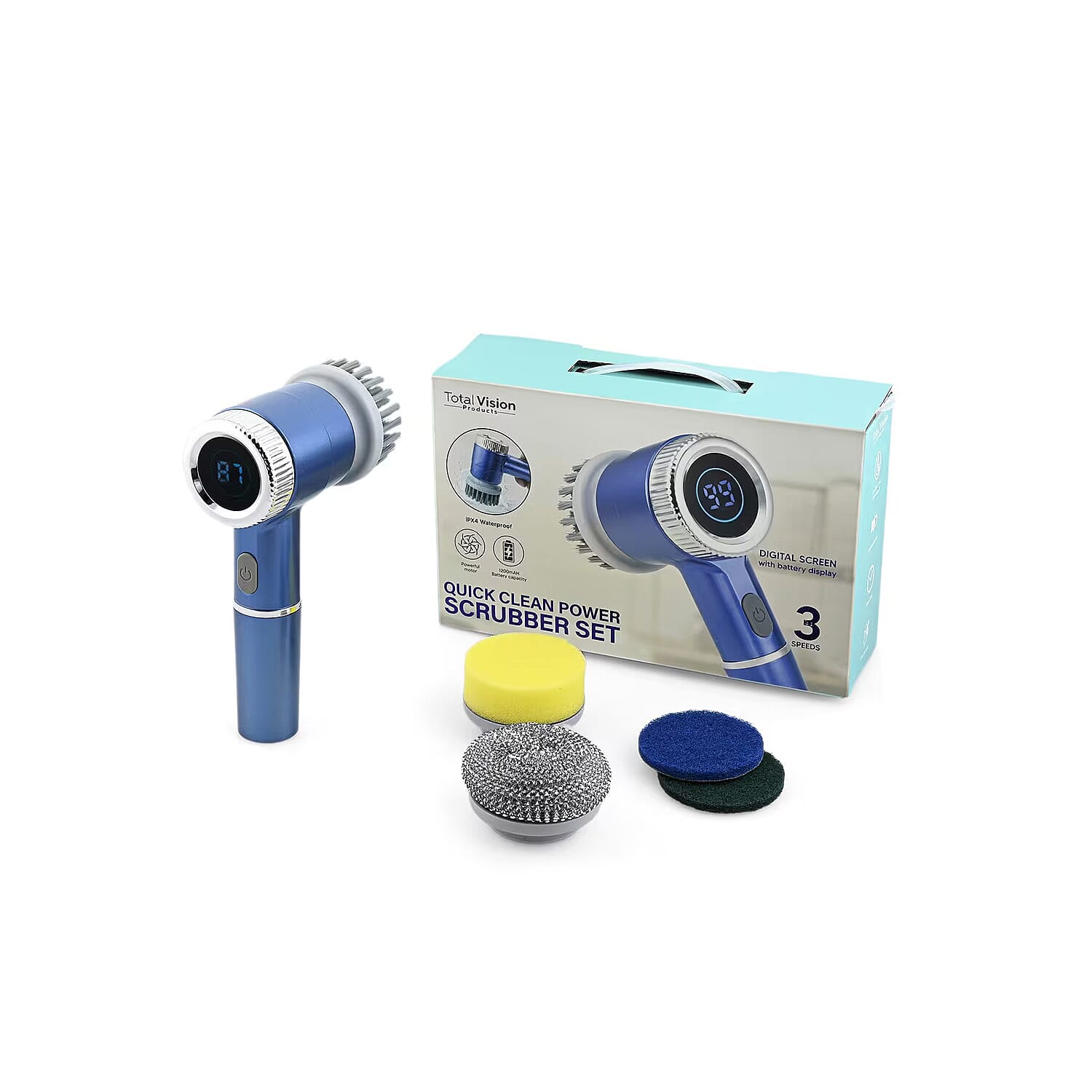 Total Vision 5pc Rechargeable Electric Spin Scrubber Set