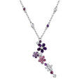 GP Italian Garden Collection Multi Gemstone 3.30 ctw Flower Necklace in Rhodium Over Sterling Silver 18 Inches - Sticky add to cart bar