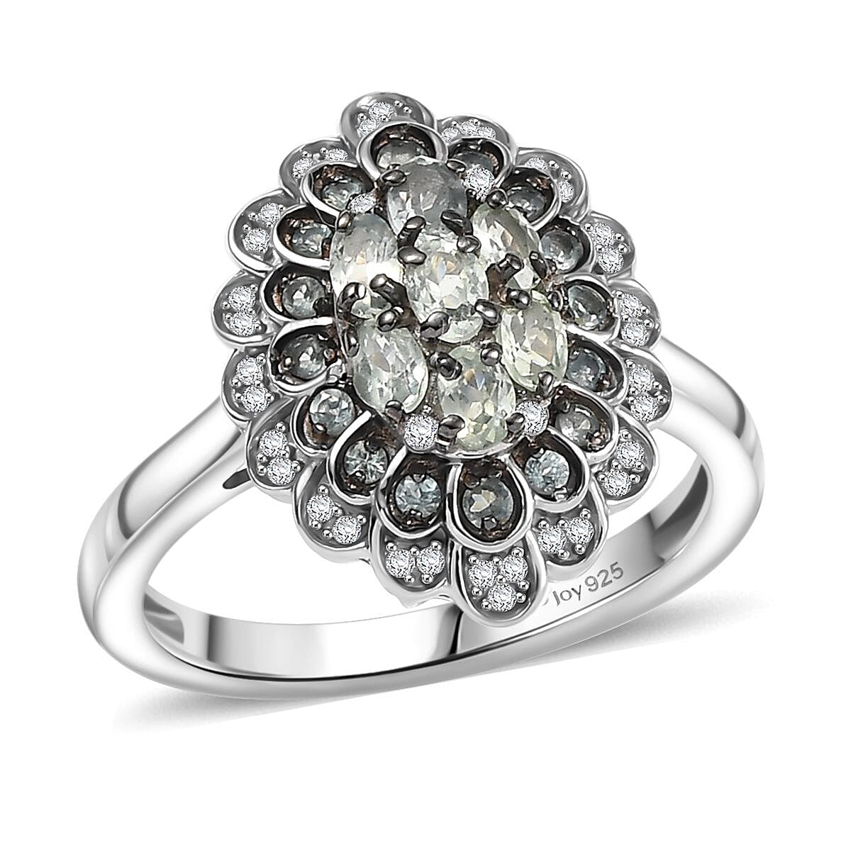 D’Joy Narsipatnam Alexandrite, White Zircon Ring in Rhodium Over Sterling Silver (Size 7.0) 1.00 ctw