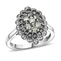 D’Joy Narsipatnam Alexandrite, White Zircon Ring in Rhodium Over Sterling Silver (Size 7.0) 1.00 ctw