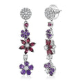 GP Italian Garden Collection Multi Gemstone 6.25 ctw Earrings in Rhodium Over Sterling Silver - Sticky add to cart bar