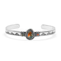 Santa Fe Style Spiny Turquoise 9.00 ctw Cuff Bracelet Sterling Silver (7.00 In) - Sticky add to cart bar