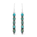 Santa Fe Style Mojave Turquoise 4.50 ctw Earrings in Sterling Silver - Sticky add to cart bar
