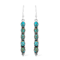 Santa Fe Style Mojave Turquoise 4.50 ctw Earrings in Sterling Silver