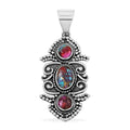 Santa Fe Style Rainbow Multi Gemstone Pendant in Sterling Silver 5.50 ctw - Sticky add to cart bar