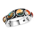Santa Fe Style Spiny Turquoise 6.10 ctw Ring in Sterling Silver (Size 10.0) - Sticky add to cart bar