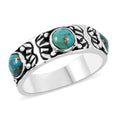 Santa Fe Style Mojave Turquoise 3.00 ctw Ring in Sterling Silver (Size  10.0) - Sticky add to cart bar