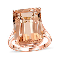 Luxoro AAA Marropino Morganite 10.50 ctw Solitaire Ring in 14K Rose Gold (Size 10.0)