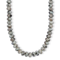 Karis Green Kiwi Jasper Beaded 305.00 ctw Necklace 18 Inches in Platinum Bond