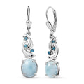 D'Joy Larimar and Multi Gemstone 7.40 ctw Ocean’s Joy Earrings in Rhodium Over Sterling Silver - Sticky add to cart bar
