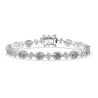 D'Joy Narsipatnam Alexandrite and White Zircon 5.25 ctw Mystic Flow Bracelet in Rhodium Over Sterling Silver (6.50 In)