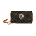 Beverly Hills Polo Club Brown Logo & Link Pattern Vegan Leather Wallet - Sticky add to cart bar